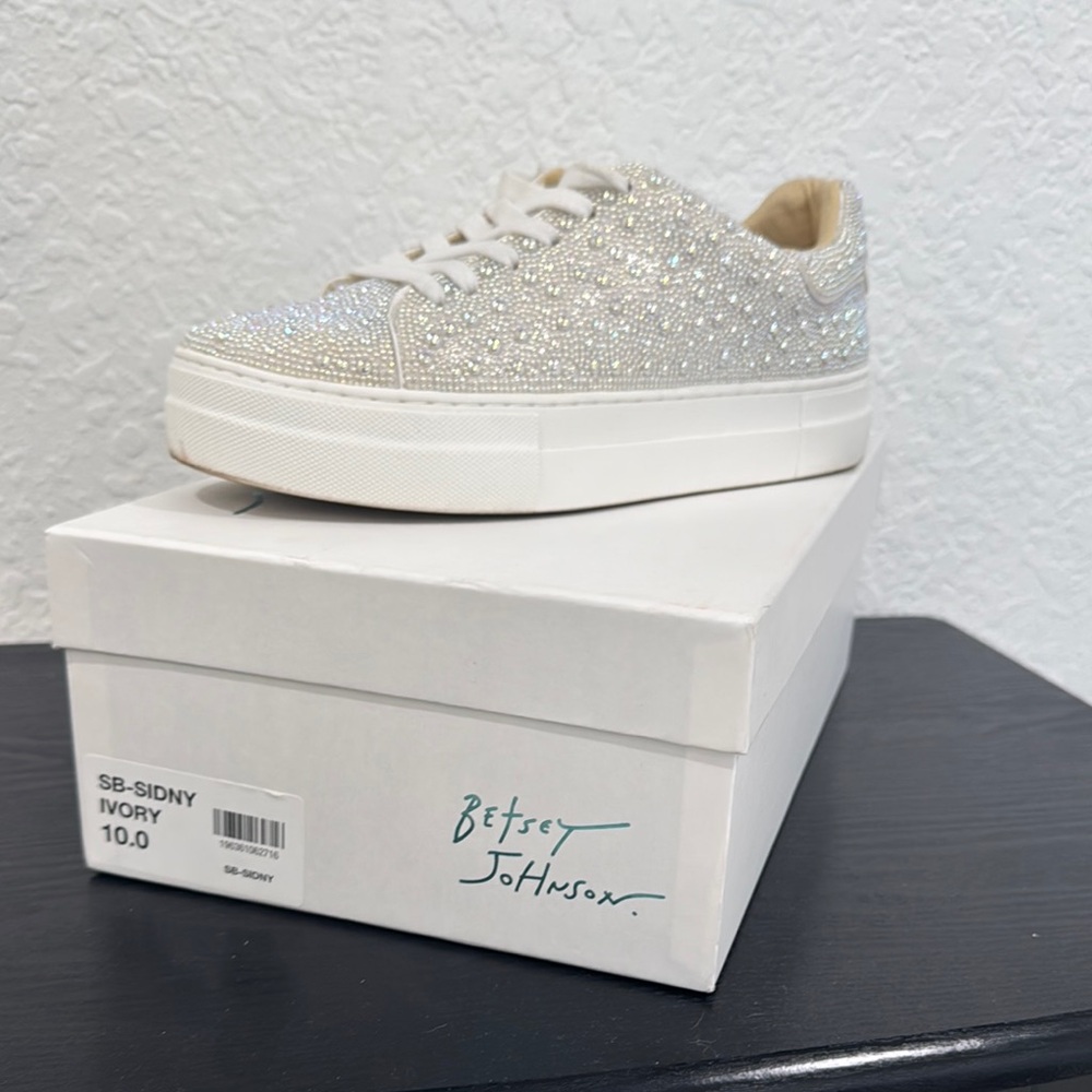 Betsey Johnson Sparkling Ivory Sneakers